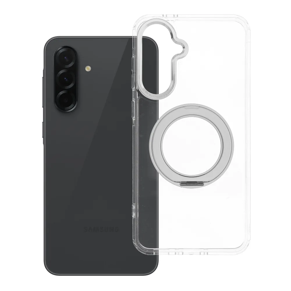 Case passend für Samsung A36 Frame Circle Stand kompatibel mit MagSafe transparent