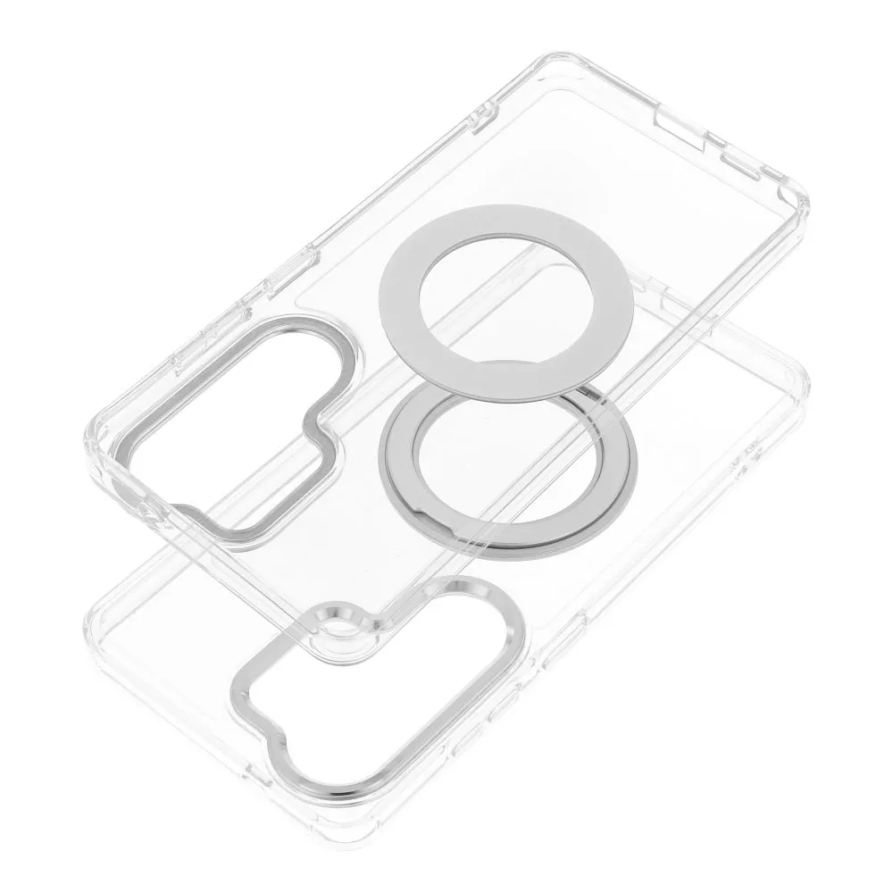 Case passend für Samsung A56 Frame Circle Stand kompatibel mit MagSafe transparent