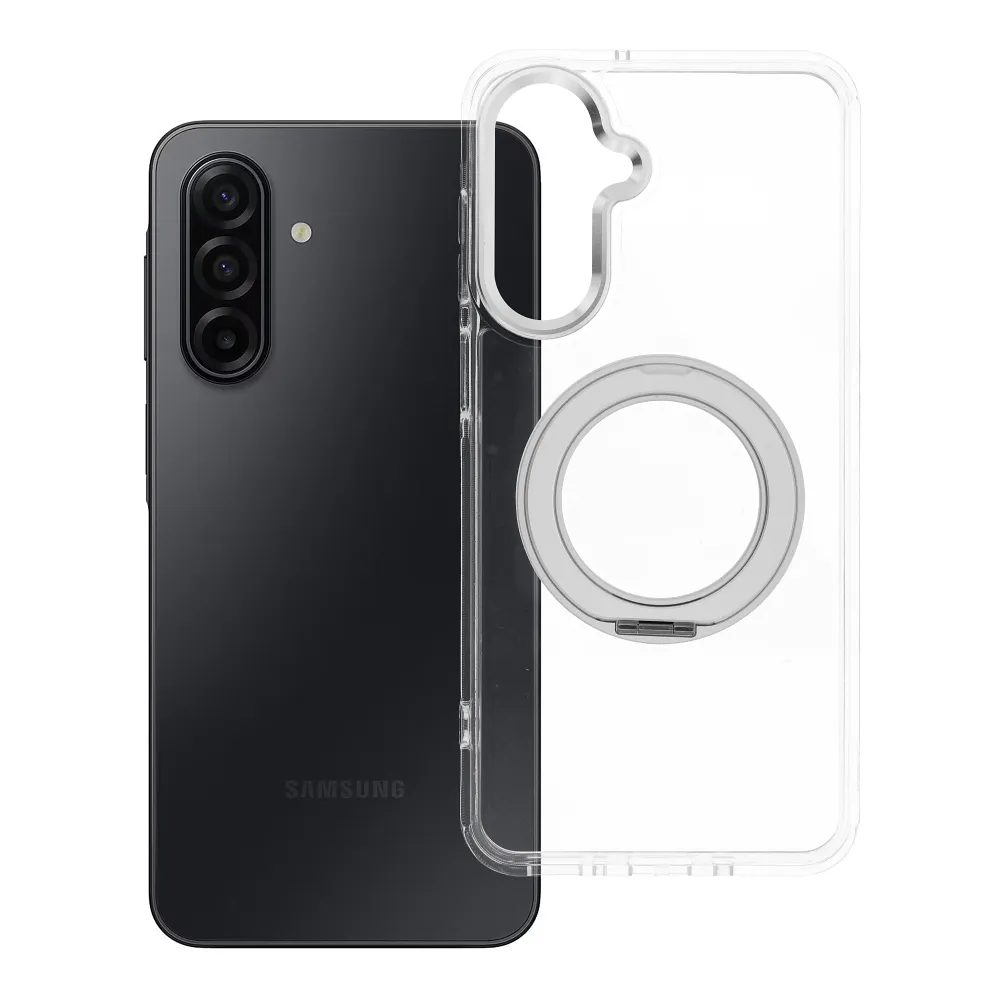 Case passend für Samsung A17 / A18 Frame Circle Stand kompatibel mit MagSafe transparent