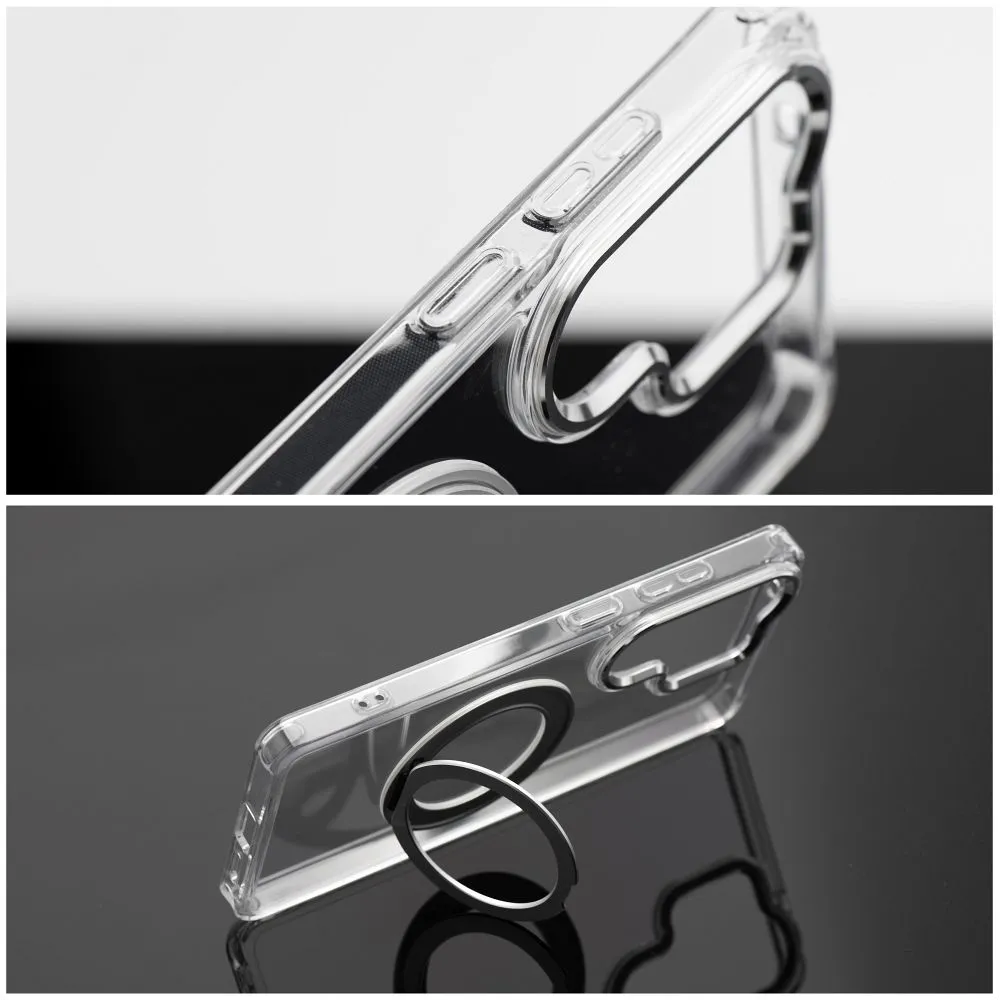 Case passend für Samsung A17 / A18 Frame Circle Stand kompatibel mit MagSafe transparent