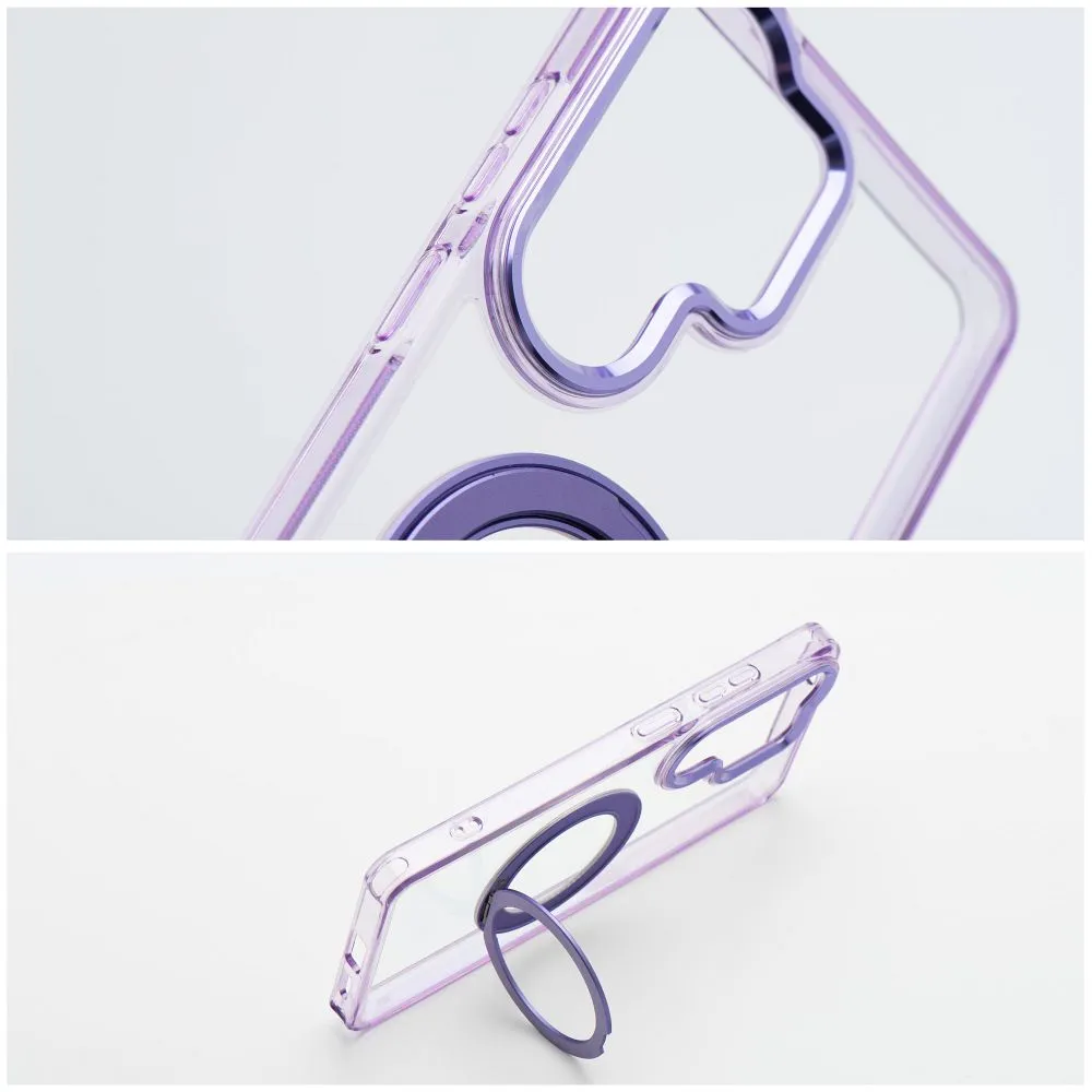 Case passend für Samsung A37 Frame Circle Stand kompatibel mit MagSafe purple