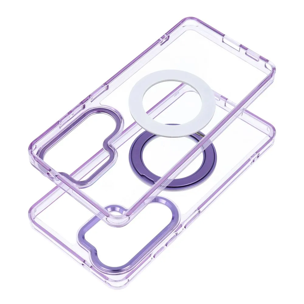 Case passend für Samsung A57 Frame Circle Stand kompatibel mit MagSafe purple