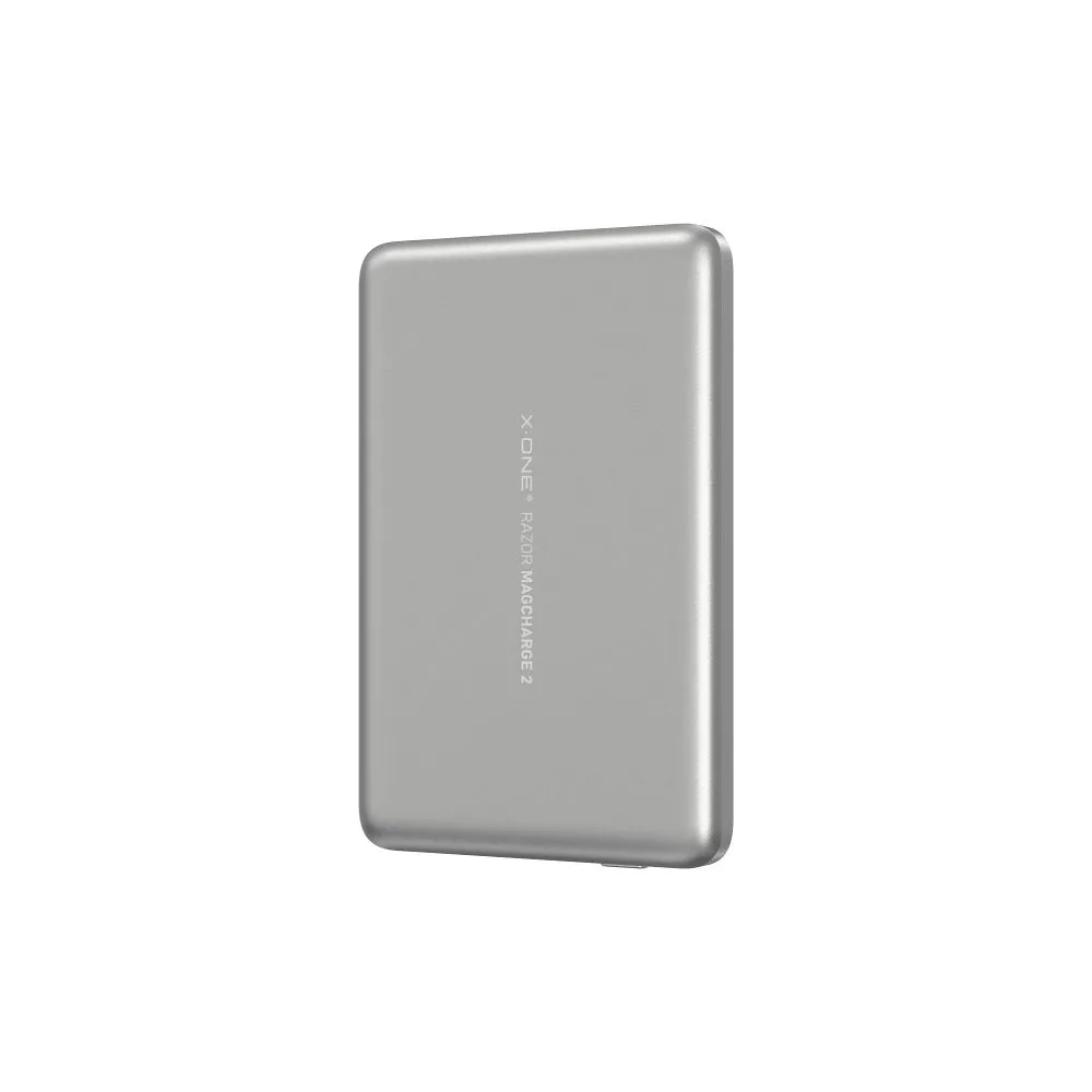 X-ONE Razor 2 Magcharge Ultraslim (7,6mm) power bank kompatibel mit MagSafe 5000mAh - silver