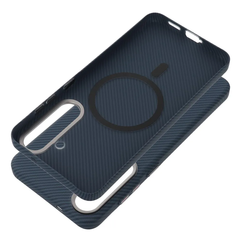 Case passend für Samsung A27 KEVLAR kompatibel mit MagSafe blue