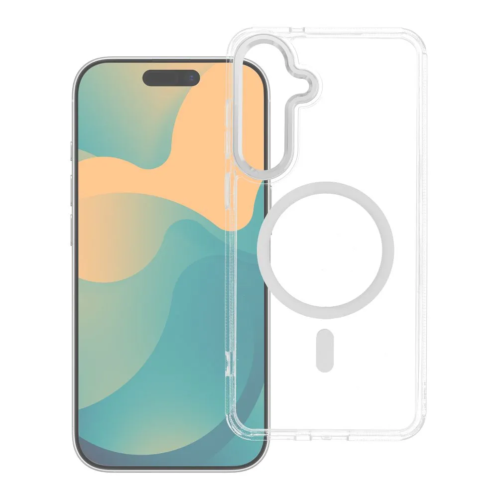 Case passend für Samsung A27 Frame Clear Hybrid Mag Cover kompatibel mit MagSafe transparent