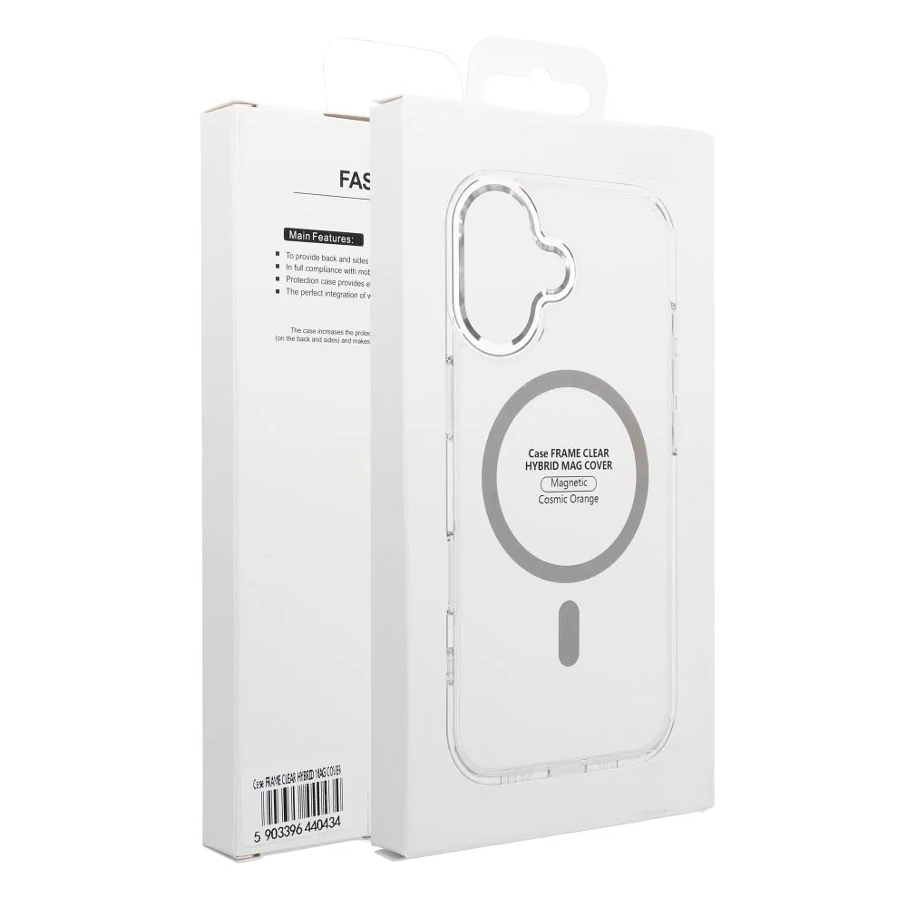 Case passend für Samsung A27 Frame Clear Hybrid Mag Cover kompatibel mit MagSafe transparent