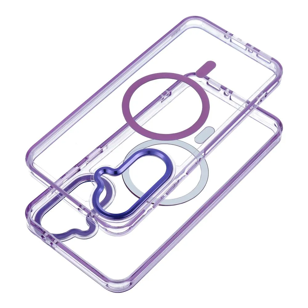 Case passend für Samsung A27 Frame Clear Hybrid Mag Cover kompatibel mit MagSafe purple