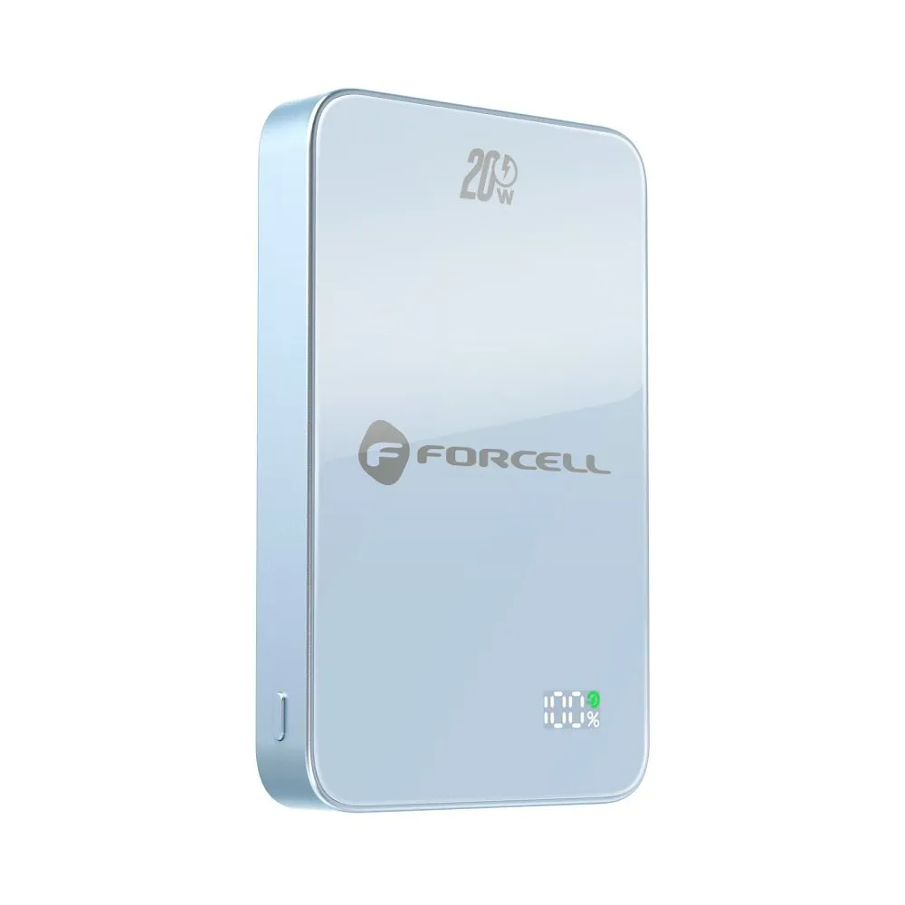 Powerbank kompatibel mit MagSafe Forcell F-Energy SuperSlim F10K8 QC4.0 PD3.0 15W 10000 mAh blue