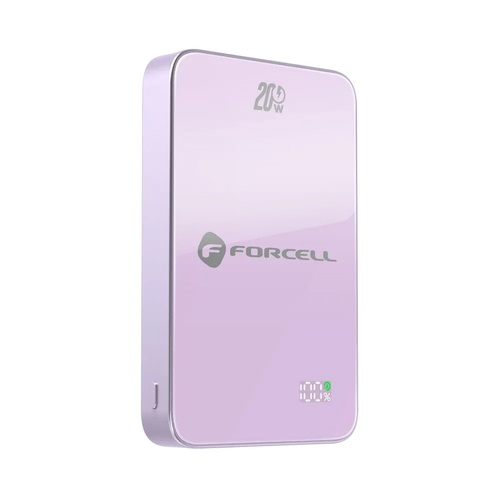 Powerbank kompatibel mit MagSafe Forcell F-Energy SuperSlim F10K8 QC4.0 PD3.0 15W 10000 mAh purple