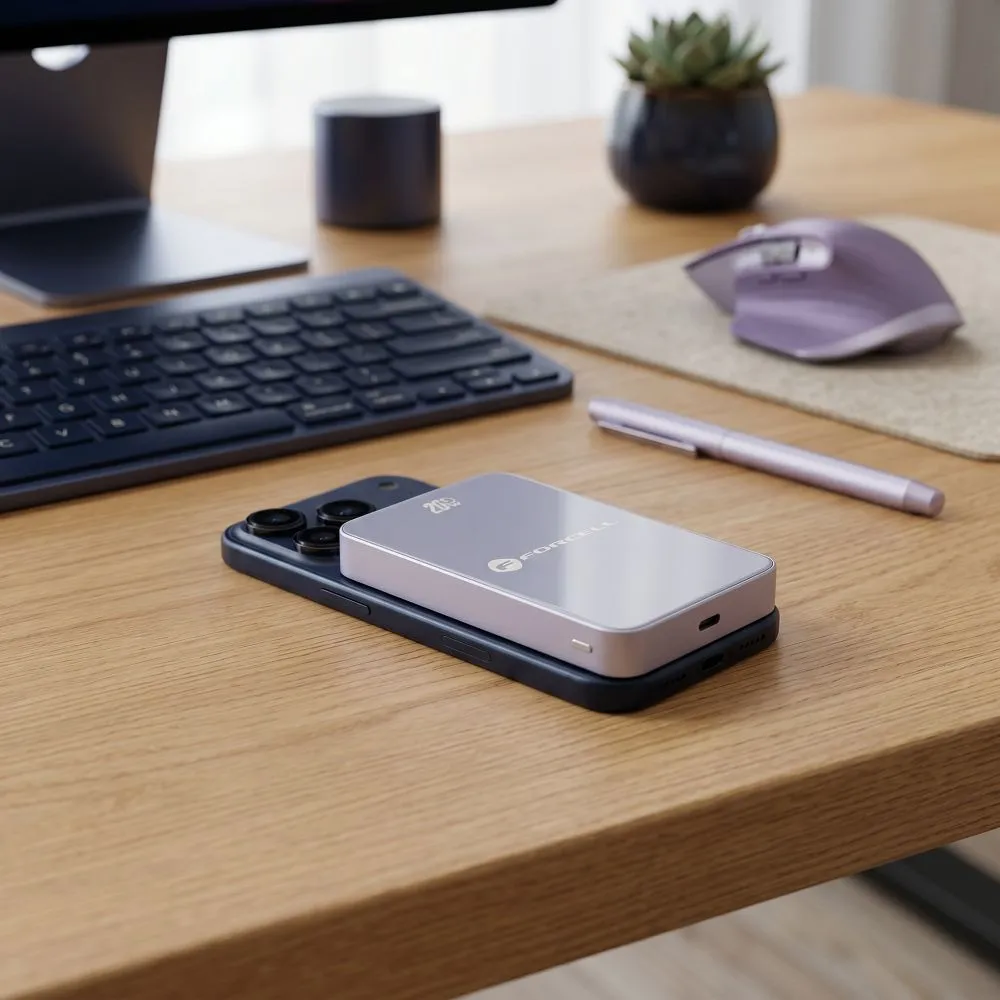 Powerbank kompatibel mit MagSafe Forcell F-Energy SuperSlim F10K8 QC4.0 PD3.0 15W 10000 mAh purple