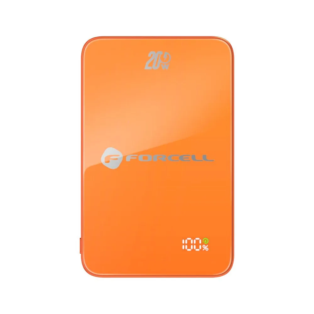 Powerbank kompatibel mit MagSafe Forcell F-Energy SuperSlim F10K8 QC4.0 PD3.0 15W 10000 mAh orange