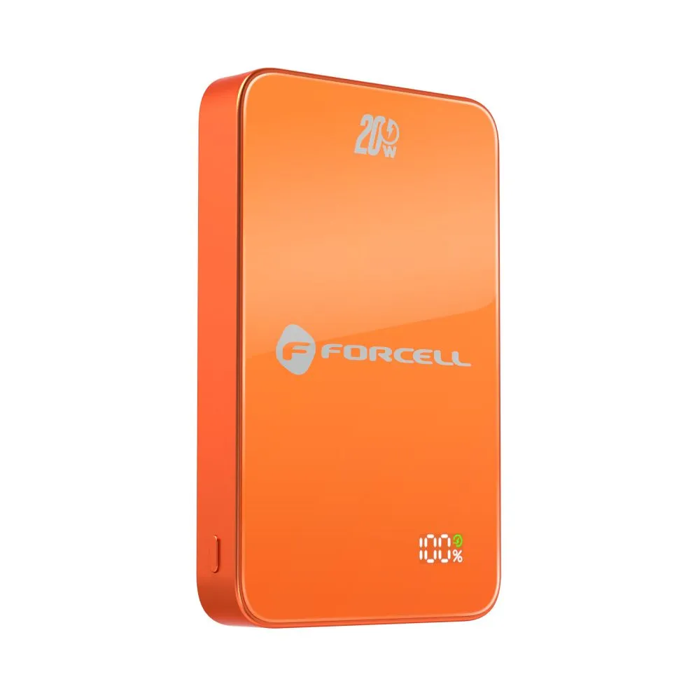 Powerbank kompatibel mit MagSafe Forcell F-Energy SuperSlim F10K8 QC4.0 PD3.0 15W 10000 mAh orange