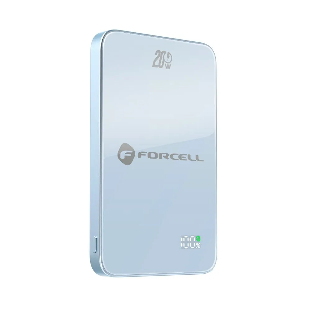 Powerbank kompatibel mit MagSafe Forcell F-Energy SuperSlim F5K8 QC4.0 PD3.0 15W 5000 mAh blue