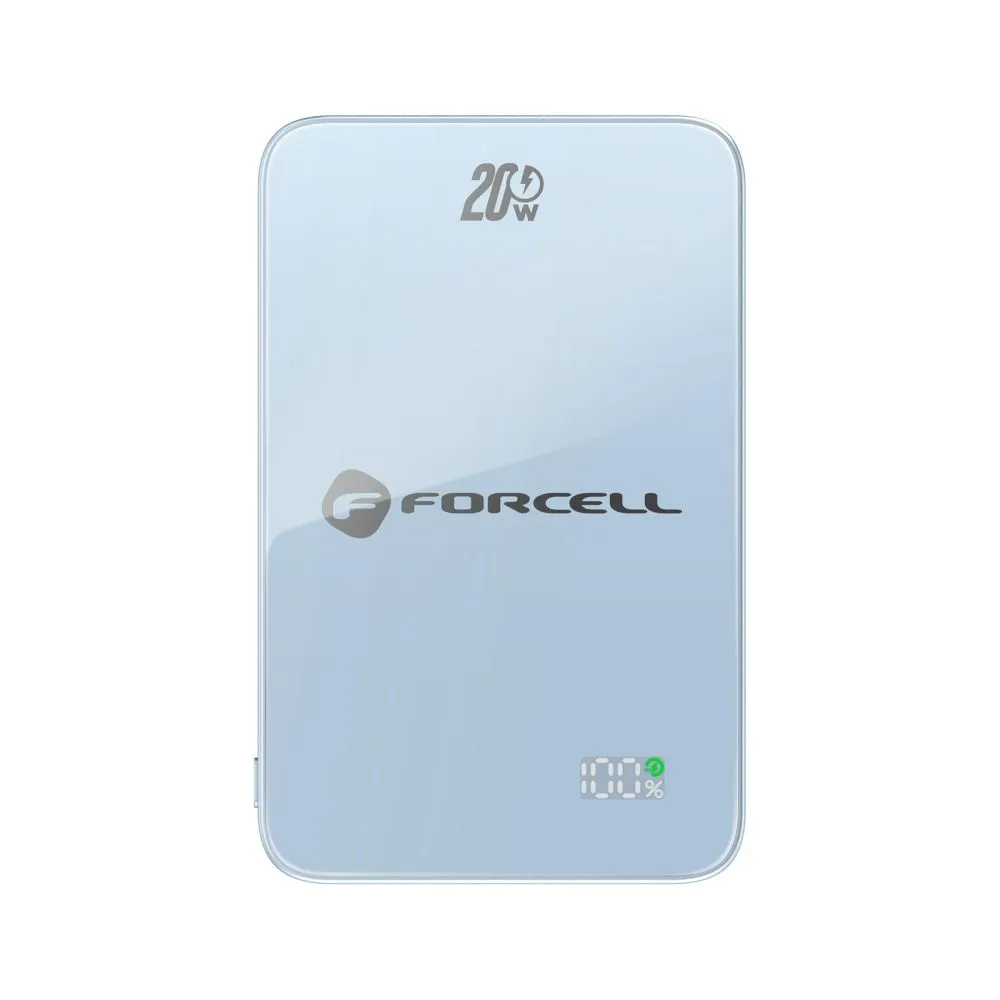Powerbank kompatibel mit MagSafe Forcell F-Energy SuperSlim F5K8 QC4.0 PD3.0 15W 5000 mAh blue
