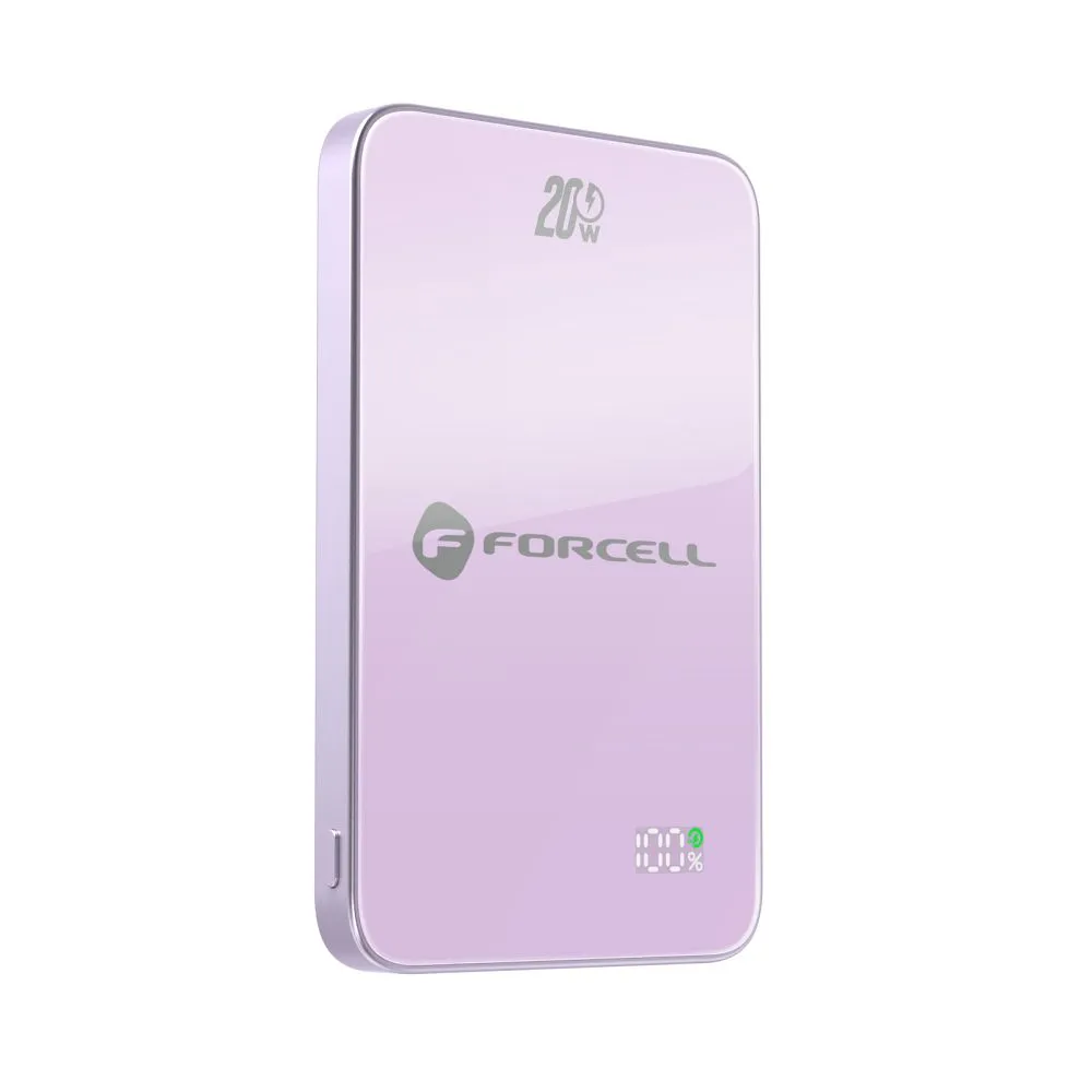 Powerbank kompatibel mit MagSafe Forcell F-Energy SuperSlim F5K8 QC4.0 PD3.0 15W 5000 mAh purple