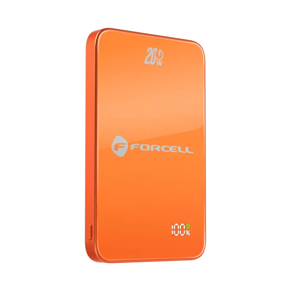 Powerbank kompatibel mit MagSafe Forcell F-Energy SuperSlim F5K8 QC4.0 PD3.0 15W 5000 mAh orange