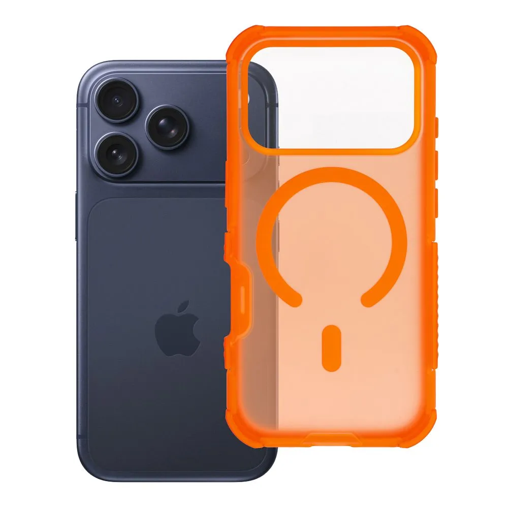 Case passend für iPhone 17 Pro / 18 Pro (low camera edge) Forcell F-Protect BumperX Premium kompatibel mit MagSafe orange