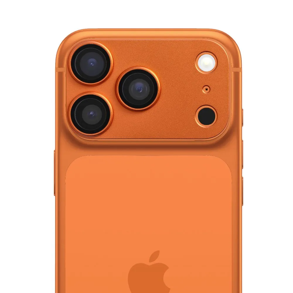Tempered Glass Camera Lens passend für iPhone 17 PRO AR+AF Full Metal orange