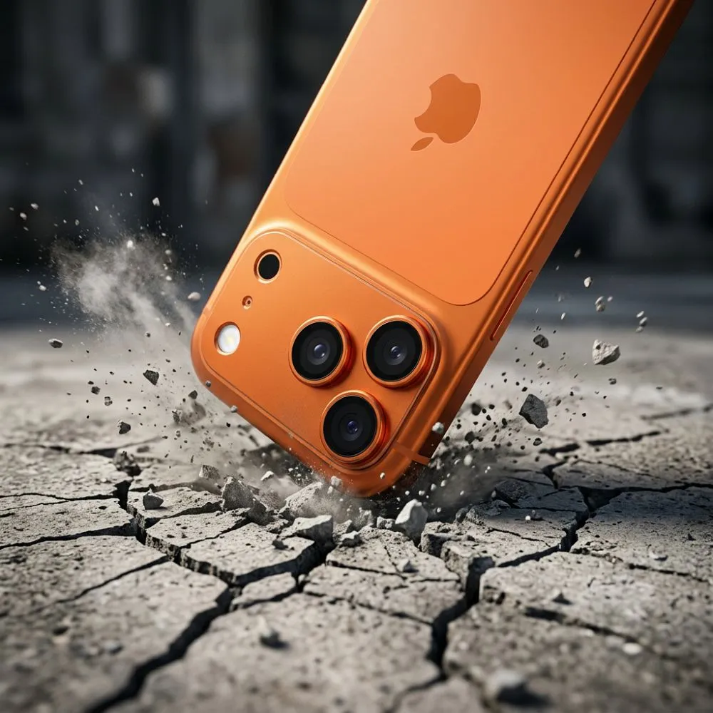 Tempered Glass Camera Lens passend für iPhone 17 PRO AR+AF Full Metal orange