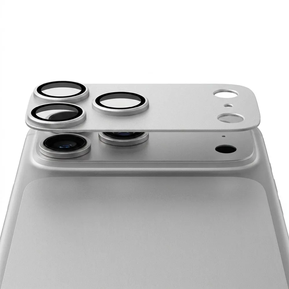 Tempered Glass Camera Lens passend für iPhone 17 PRO AR+AF Full Metal silver