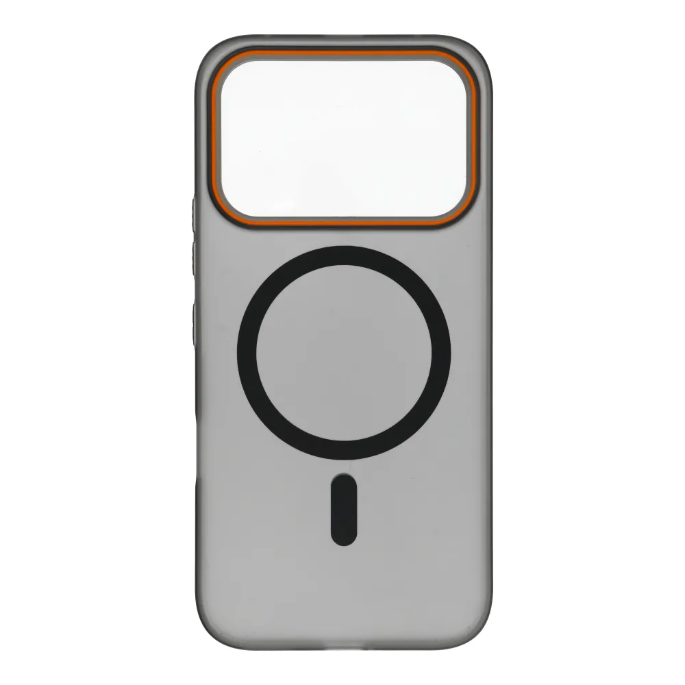 Case passend für Honor 600 / 600 PRO Go Orange kompatibel mit MagSafe black