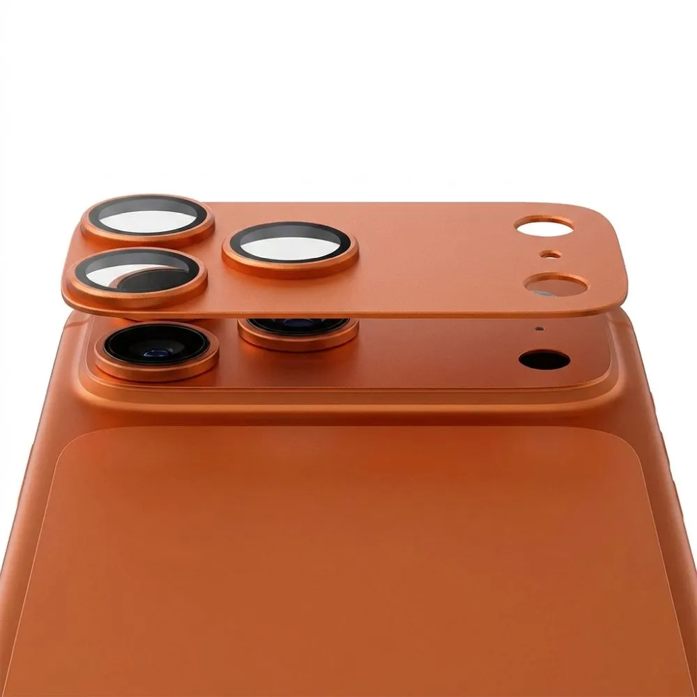 Tempered Glass Camera Lens passend für iPhone 17 PRO MAX AR+AF Full Metal orange