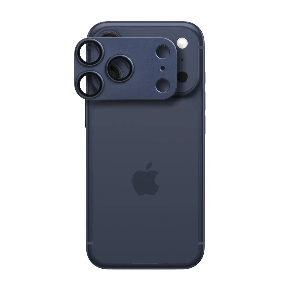 Tempered Glass Camera Lens passend für iPhone 17 PRO MAX AR+AF Full Metal blue