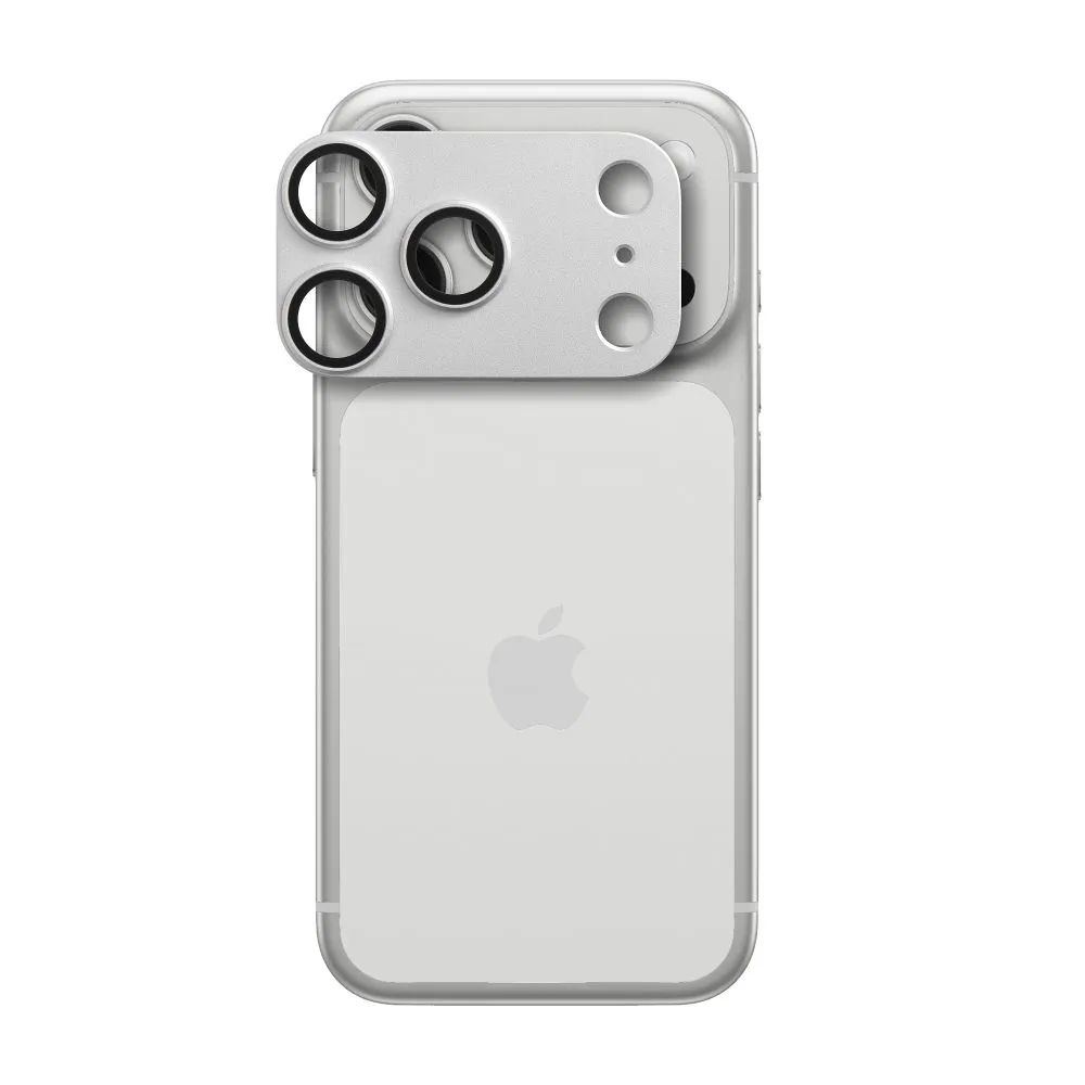 Tempered Glass Camera Lens passend für iPhone 17 PRO MAX AR+AF Full Metal silver