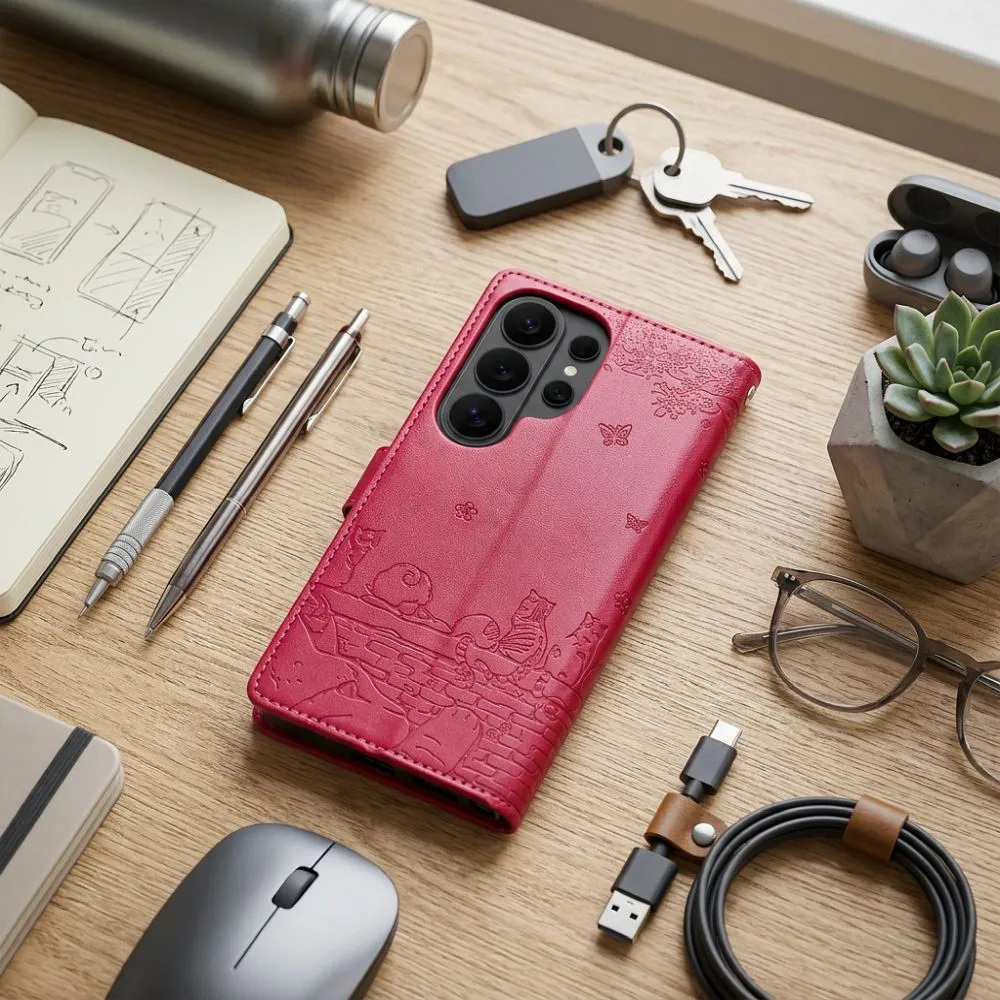 Flip case passend für Samsung A27 Mezzo Book cats red