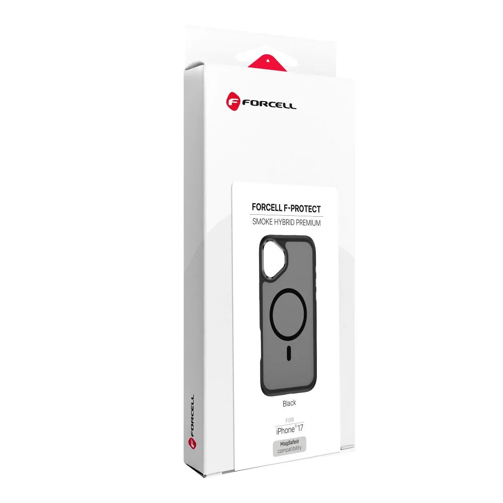 Case passend für iPhone 17 Forcell F-Protect Smoke Hybrid Premium kompatibel mit MagSafe black