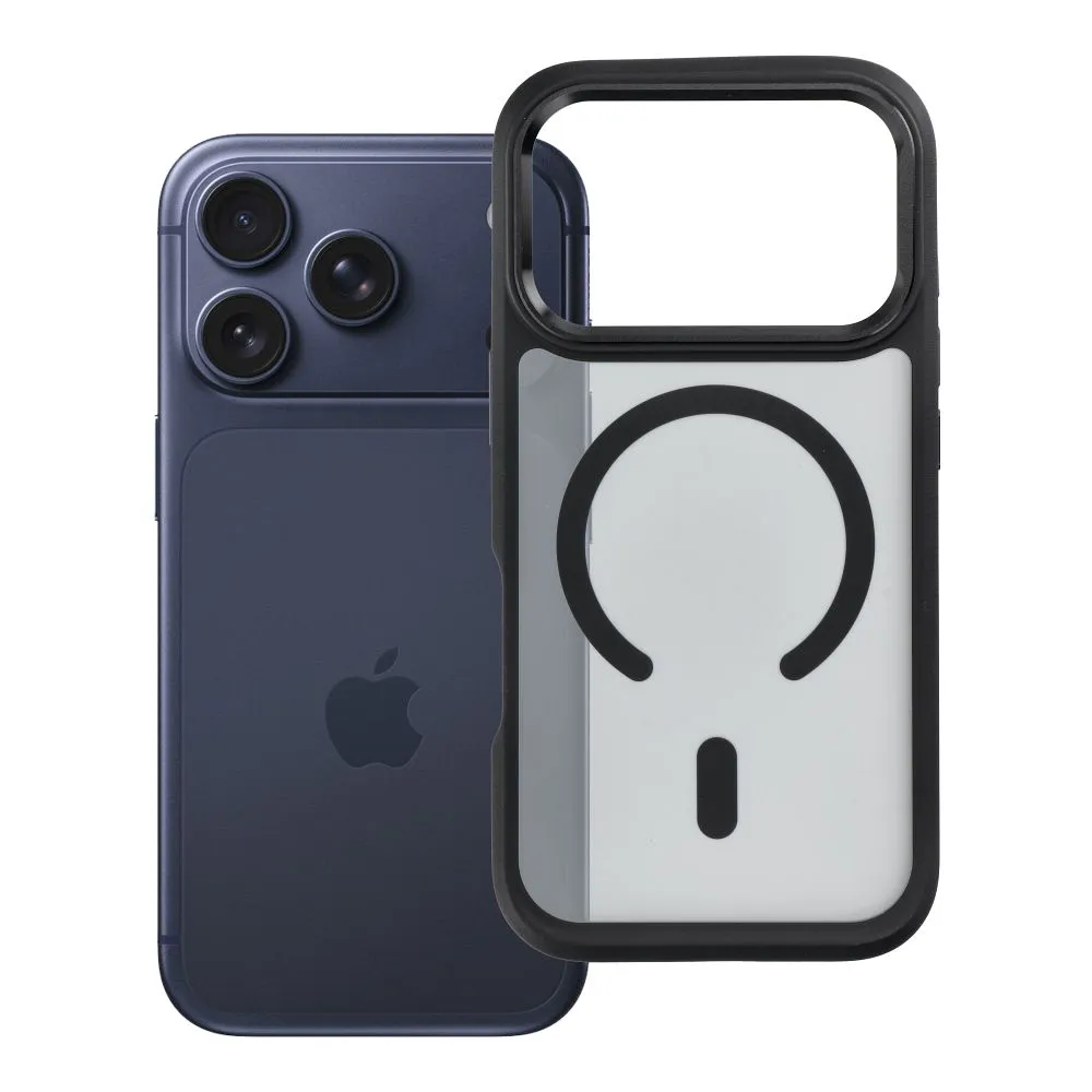 Case passend für iPhone 17 Pro / 18 Pro (low camera edge) Forcell F-Protect Smoke Hybrid Premium kompatibel mit MagSafe black