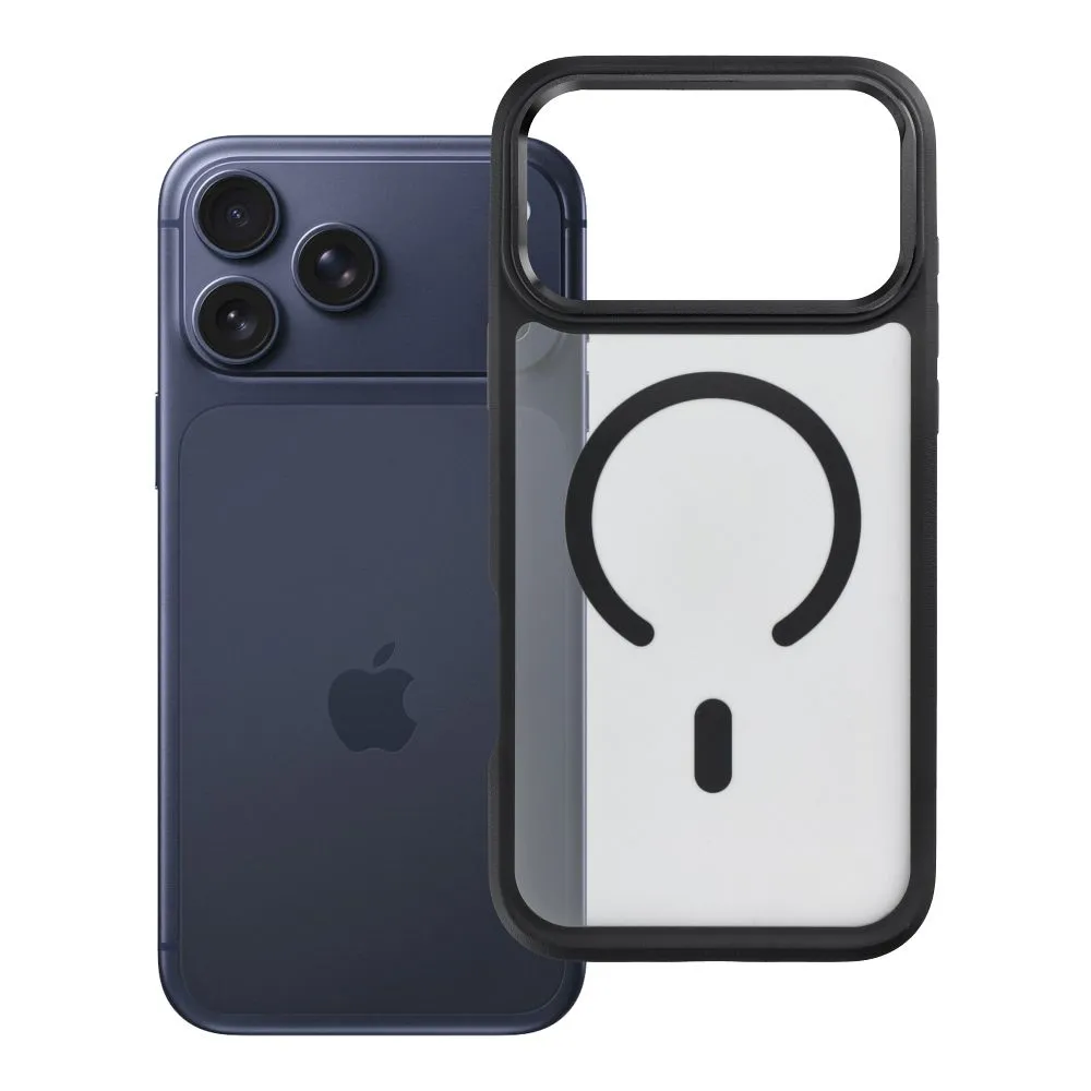 Case passend für iPhone 17 Pro Max / 18 Pro Max (low camera edge) Forcell F-Protect Smoke Hybrid Premium kompatibel mit MagSafe black