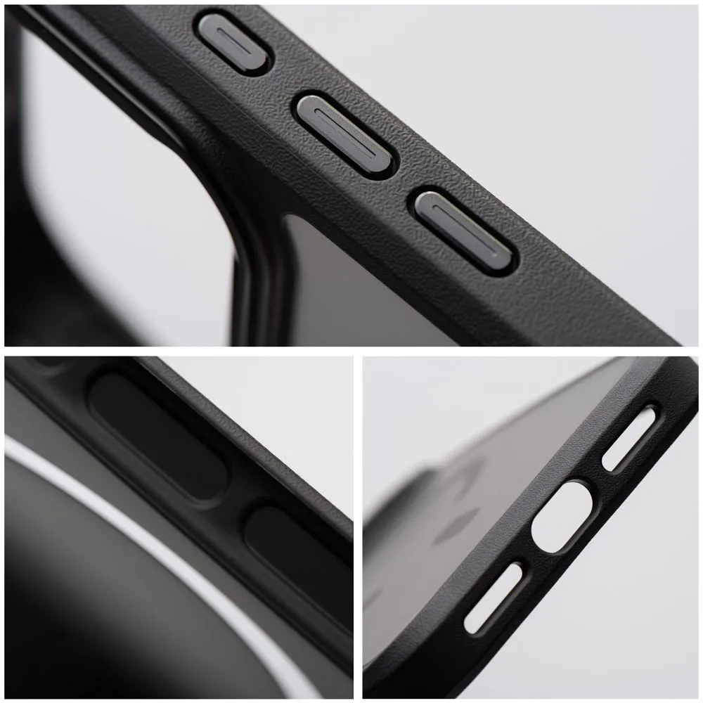 Case passend für iPhone 17 Pro Max / 18 Pro Max (low camera edge) Forcell F-Protect Smoke Hybrid Premium kompatibel mit MagSafe black