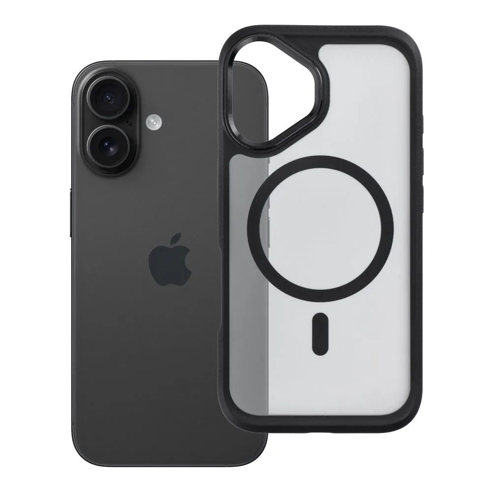 Case passend für iPhone 16 Forcell F-Protect Smoke Hybrid Premium kompatibel mit MagSafe black