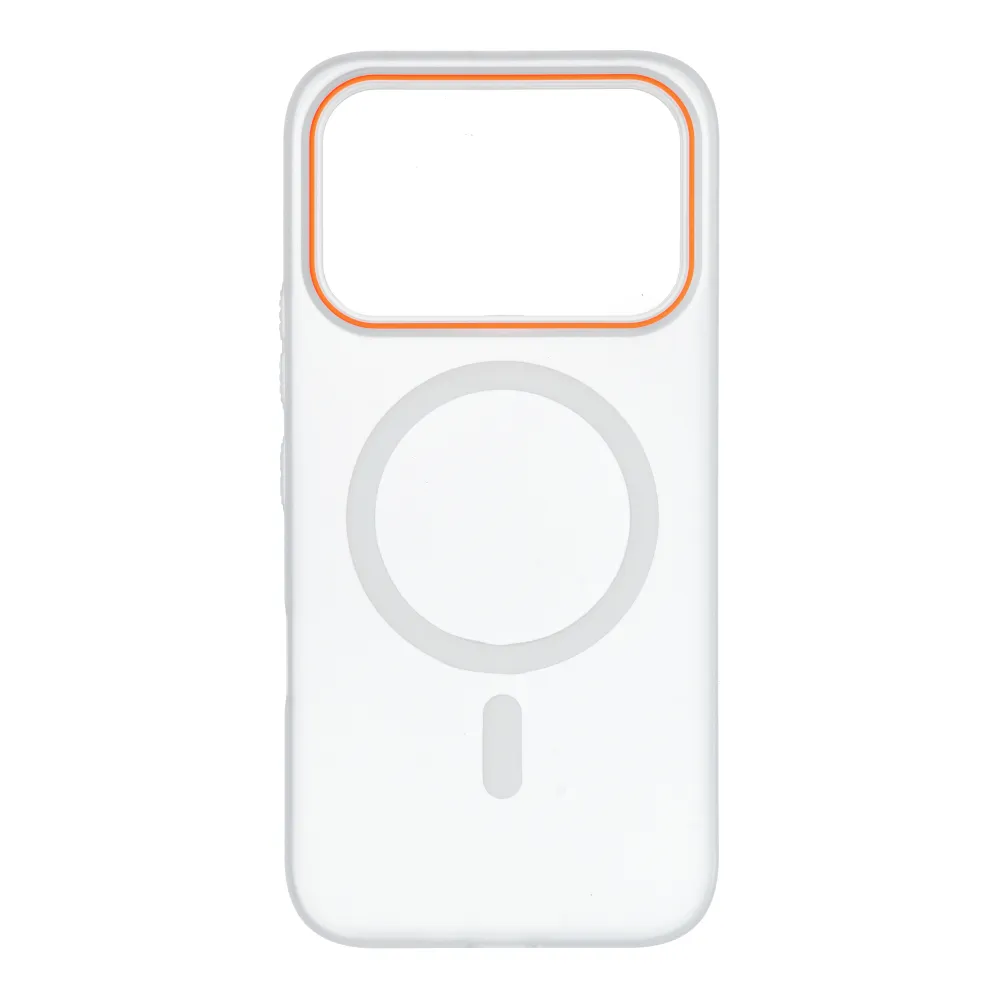 Case passend für Honor 600 / 600 PRO Go Orange kompatibel mit MagSafe transparent