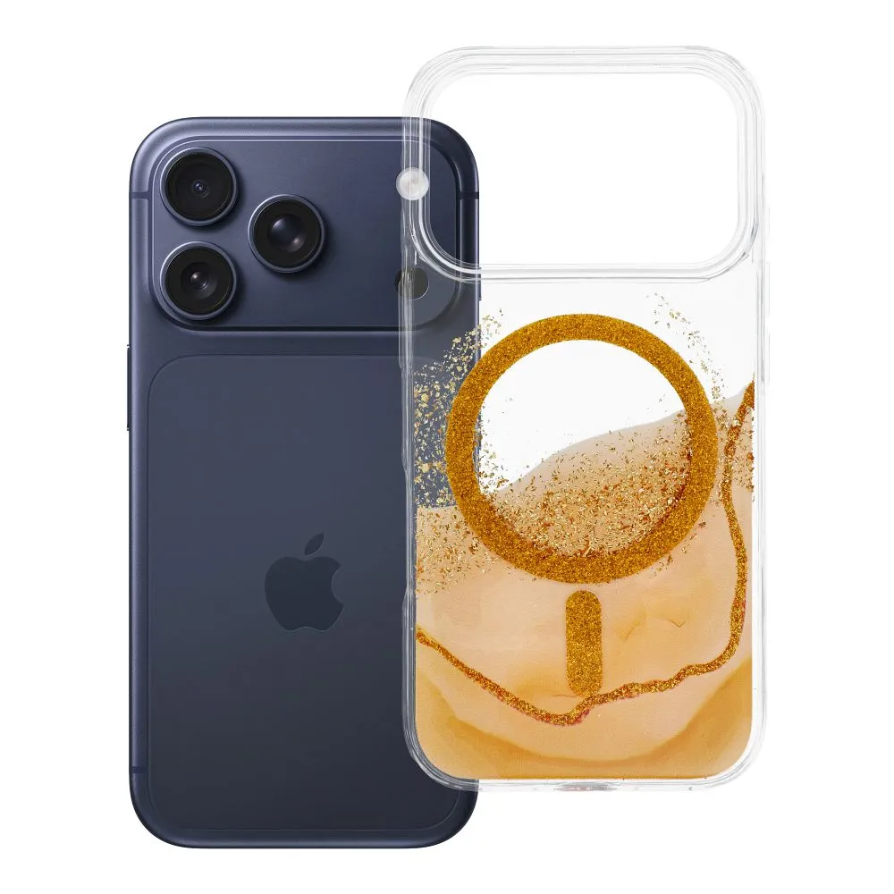 Case passend für iPhone 17 Pro / 18 Pro (low camera edge) Golden kompatibel mit MagSafe gold