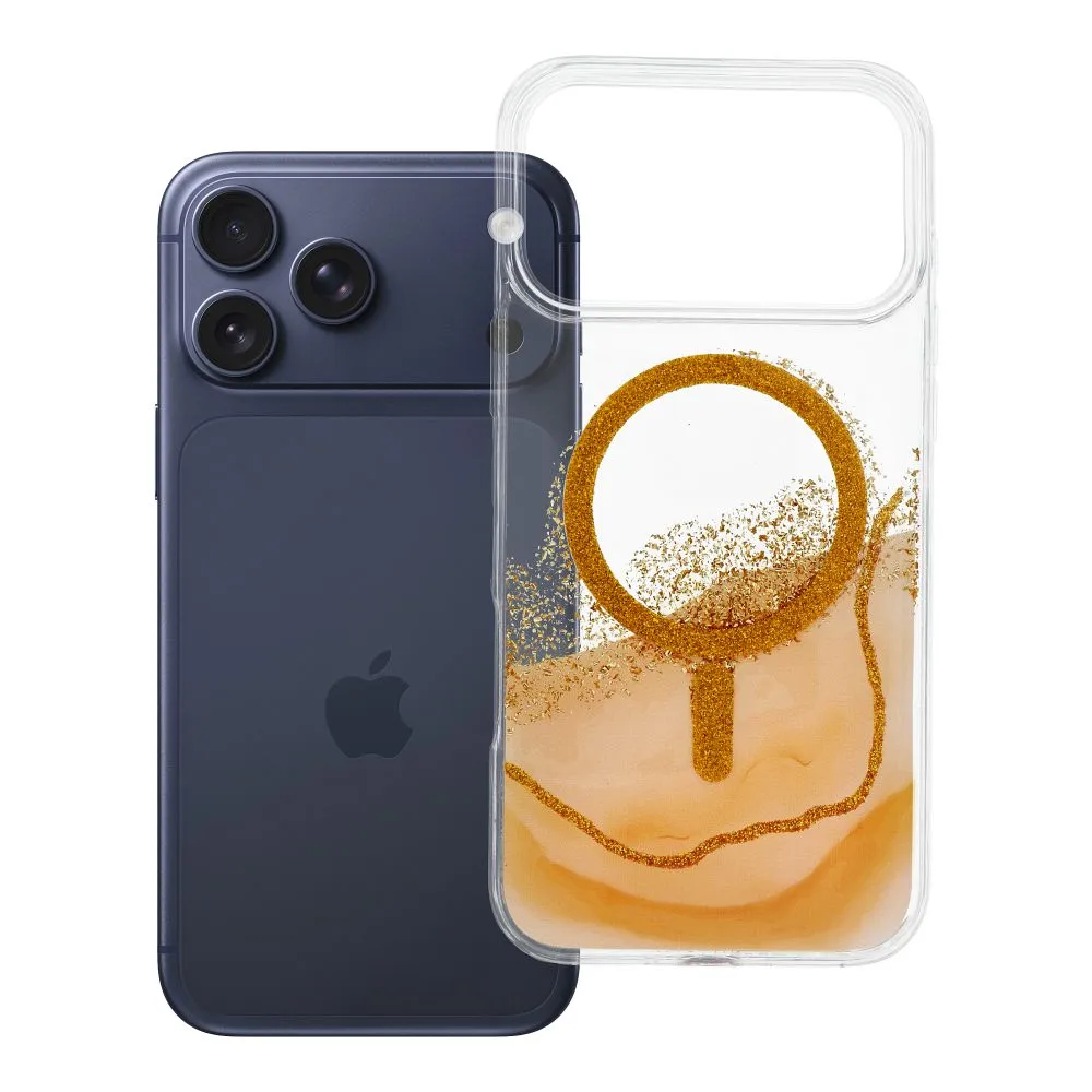 Case passend für iPhone 17 Pro Max / 18 Pro Max (low camera edge) Golden kompatibel mit MagSafe gold