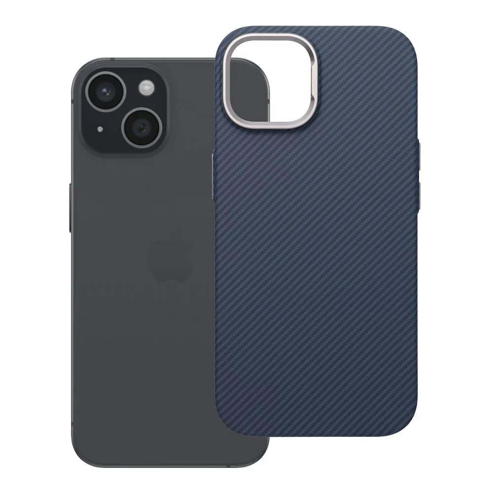 Case passend für iPhone 15 K-Look kompatibel mit MagSafe blue
