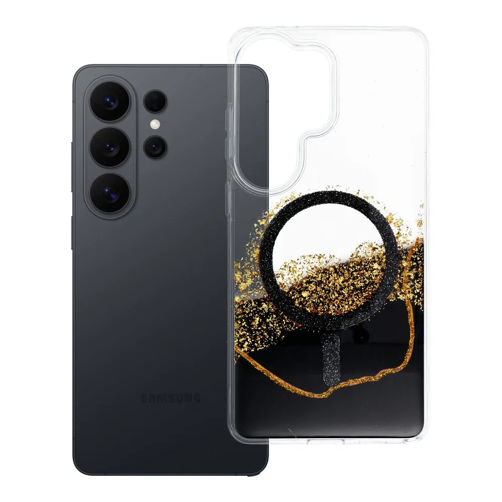 Case passend für Samsung S26 ULTRA Golden kompatibel mit MagSafe black