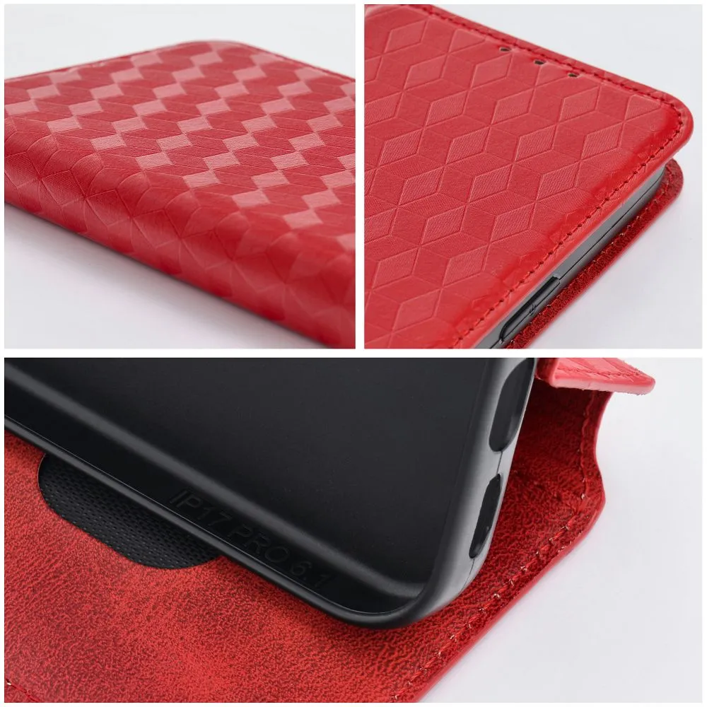 Flip case passend für Motorola G57 POWER Cubic Book red