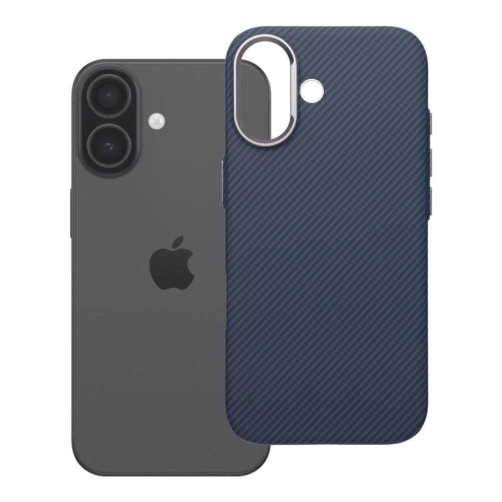 Case passend für iPhone 17 K-Look kompatibel mit MagSafe blue