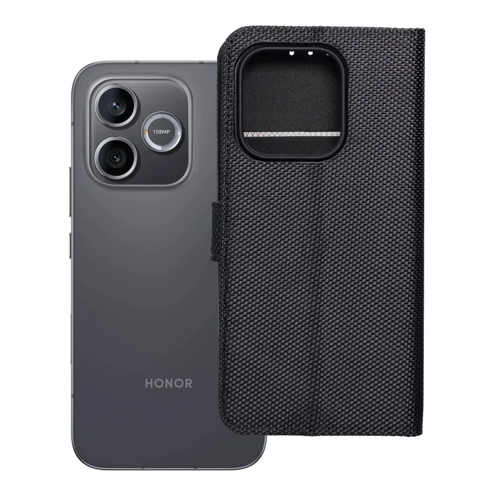Flip case passend für Honor 600 LITE 4Card RFID anti-theft tech fabric black