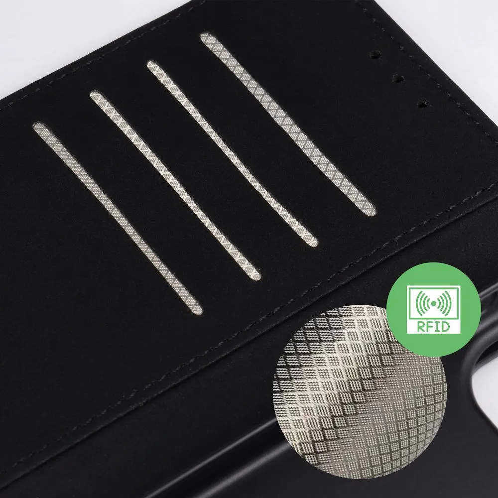 Flip case passend für Honor 600 4Card RFID anti-theft tech fabric black