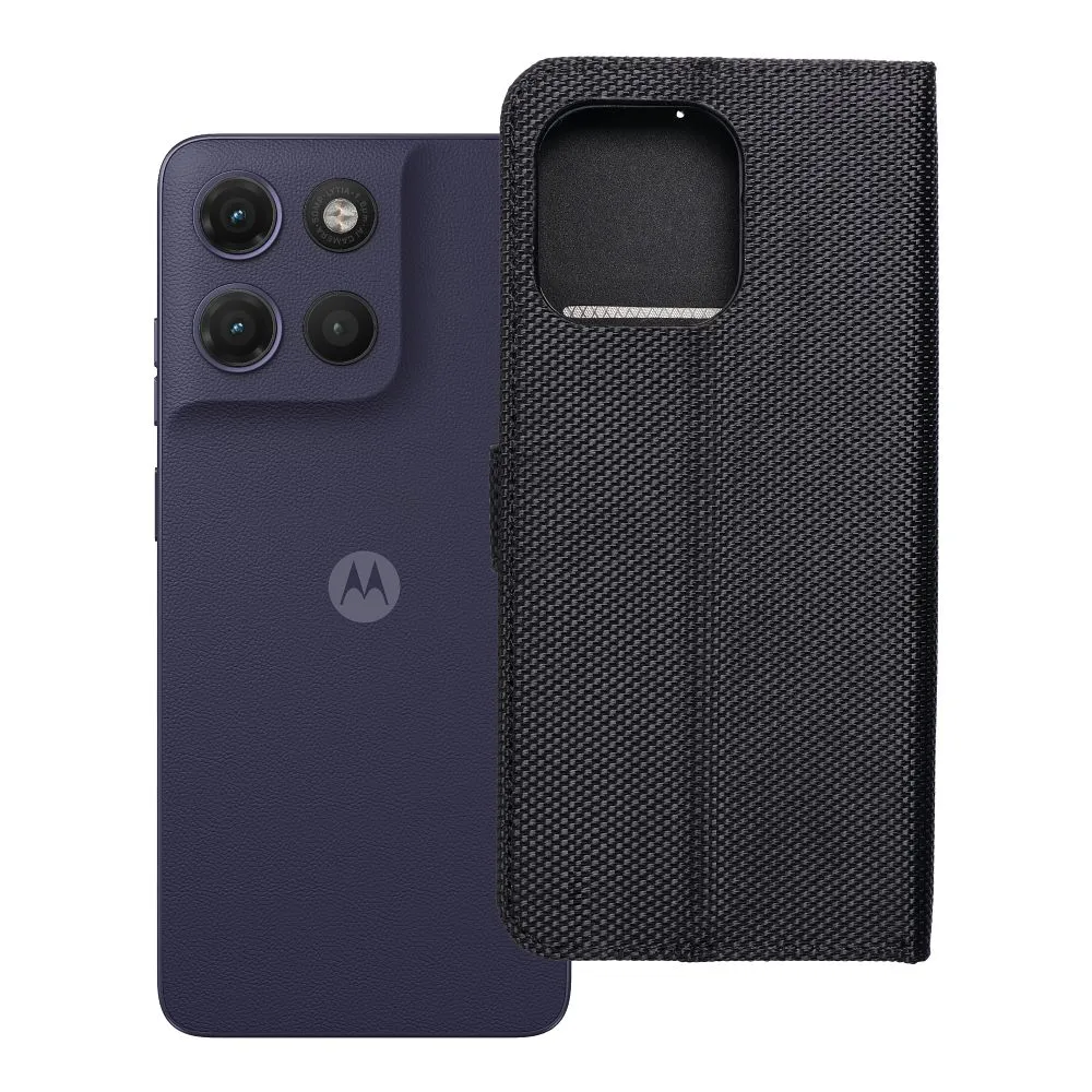 Flip case passend für Motorola G17 4Card RFID anti-theft tech fabric black