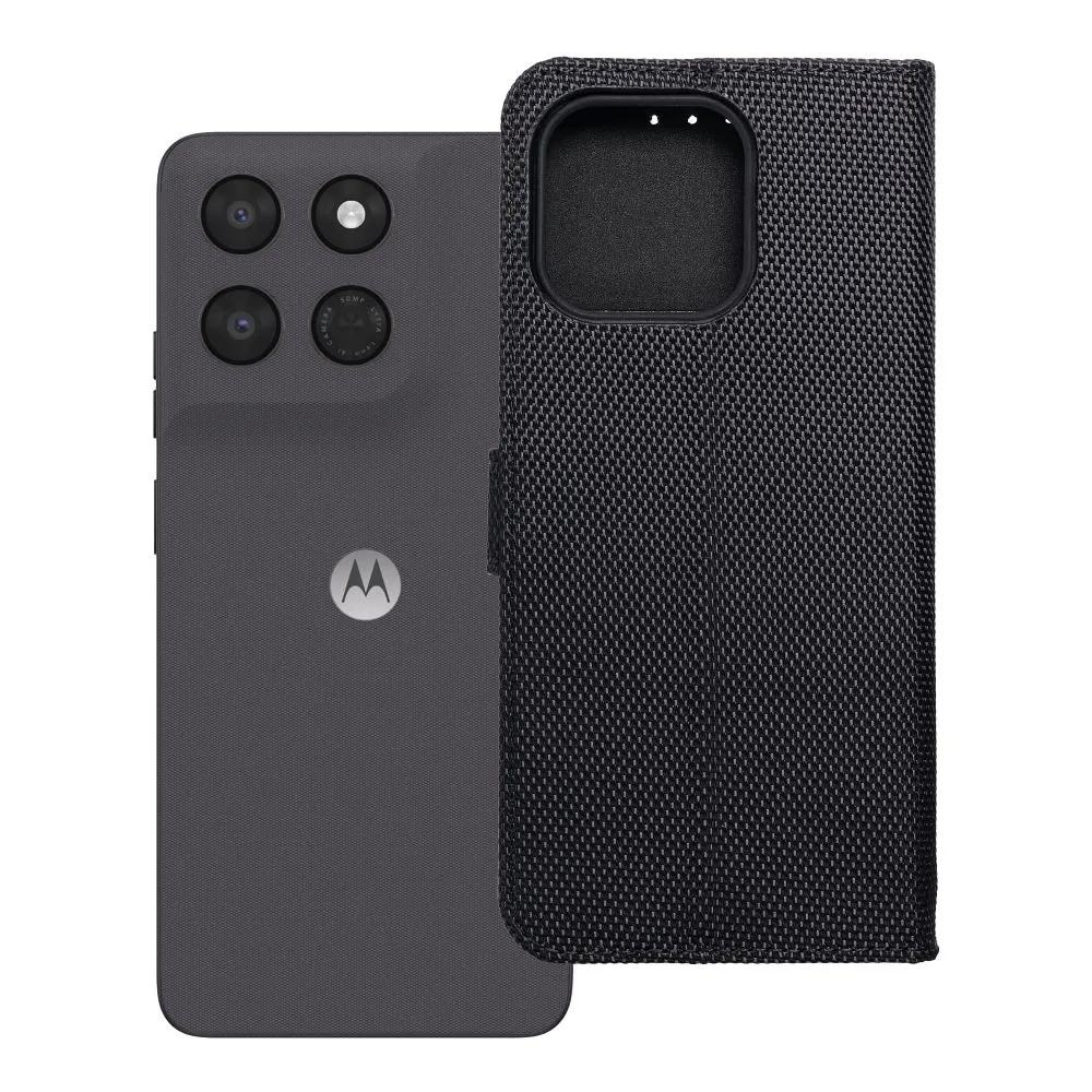 Flip case passend für Motorola G37 4Card RFID anti-theft tech fabric black