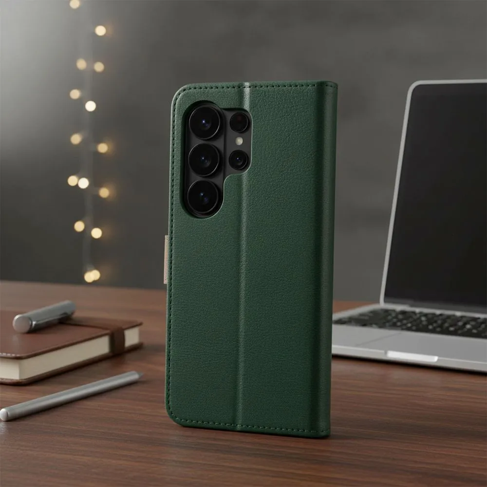 Flip case passend für Motorola G17 Split Book green and gold
