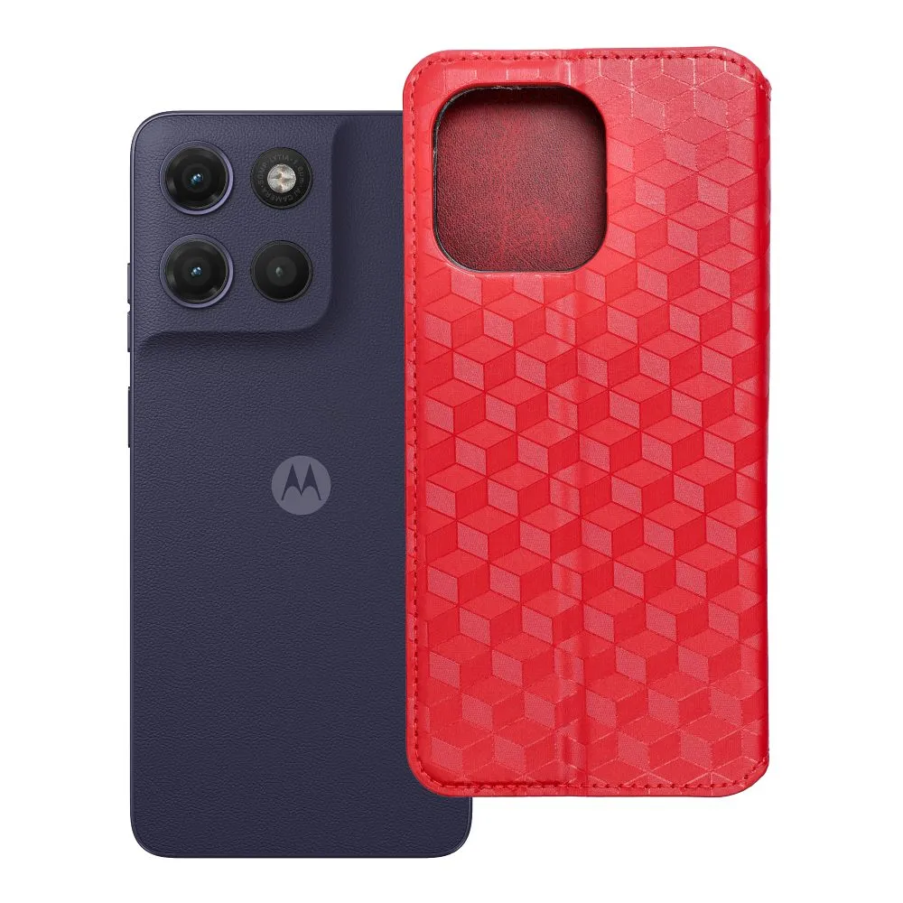 Flip case passend für Motorola G17 Cubic Book red