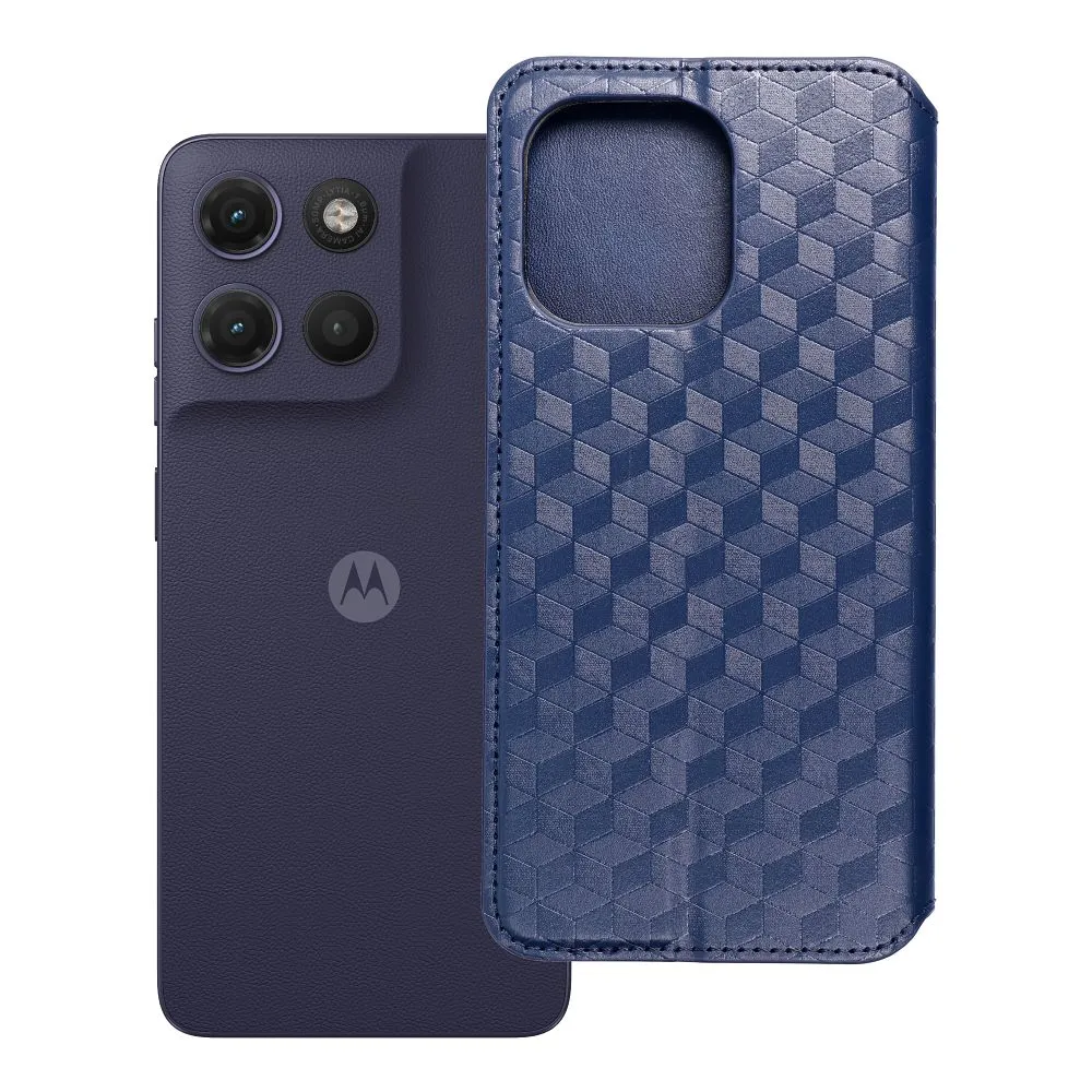 Flip case passend für Motorola G17 Cubic Book blue