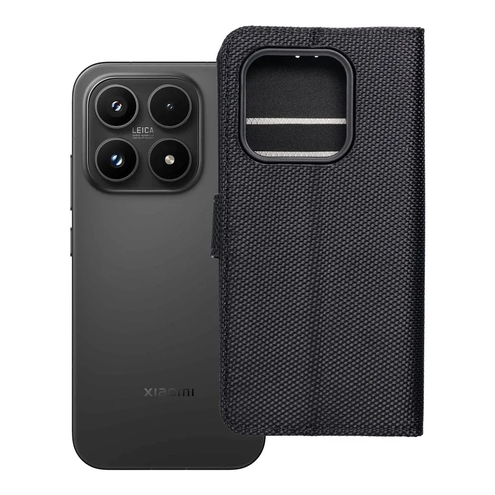 Flip case passend für Xiaomi 17 4Card RFID anti-theft tech fabric black