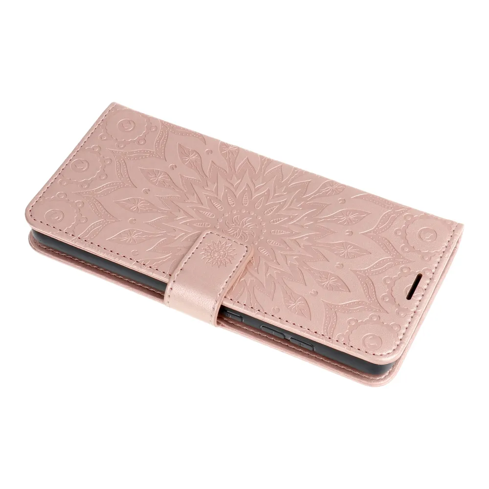 MEZZO Book Case passend für XIAOMI Xiaomi Redmi A7 Pro Mandala gold rosa